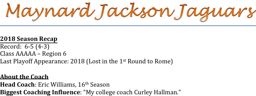 Maynard Jackson - Team Home Maynard Jackson Jaguars Sports